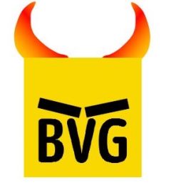 BVG-Logo mit Teufelshörner