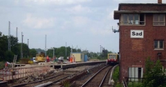 Behelfsbahnsteig Adlershof beim Aufbau