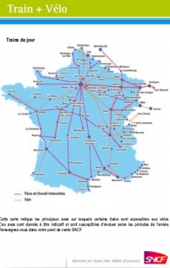 Frankreich: Karte Fahrradbeförderung