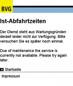 BVG-Echtzeitdaten mal wieder nicht verfügbar