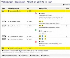 Fahrverbindung auf BVG.de