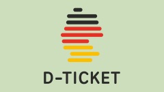 D-Ticket-Logo auf mintgrünem Grund