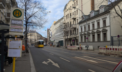 Haltestelle Neue Bahnhofstraße, Boxhagener Straße, Februar 2025