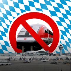 Montage kein Transrapid am Münchner Flughafen